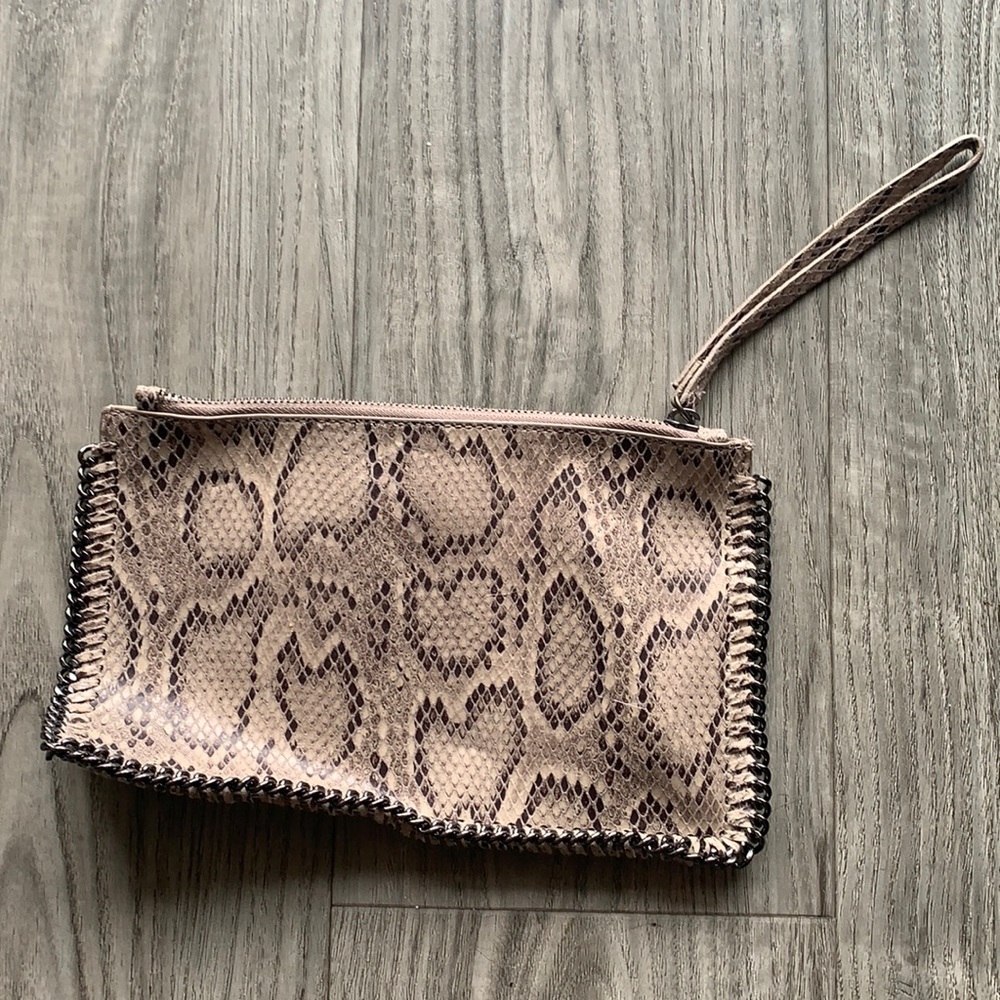 Snakeskin wrist wallet
